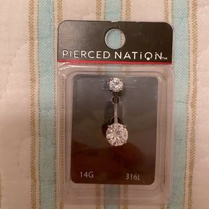Pierced Nation 14G Silver belly button ring